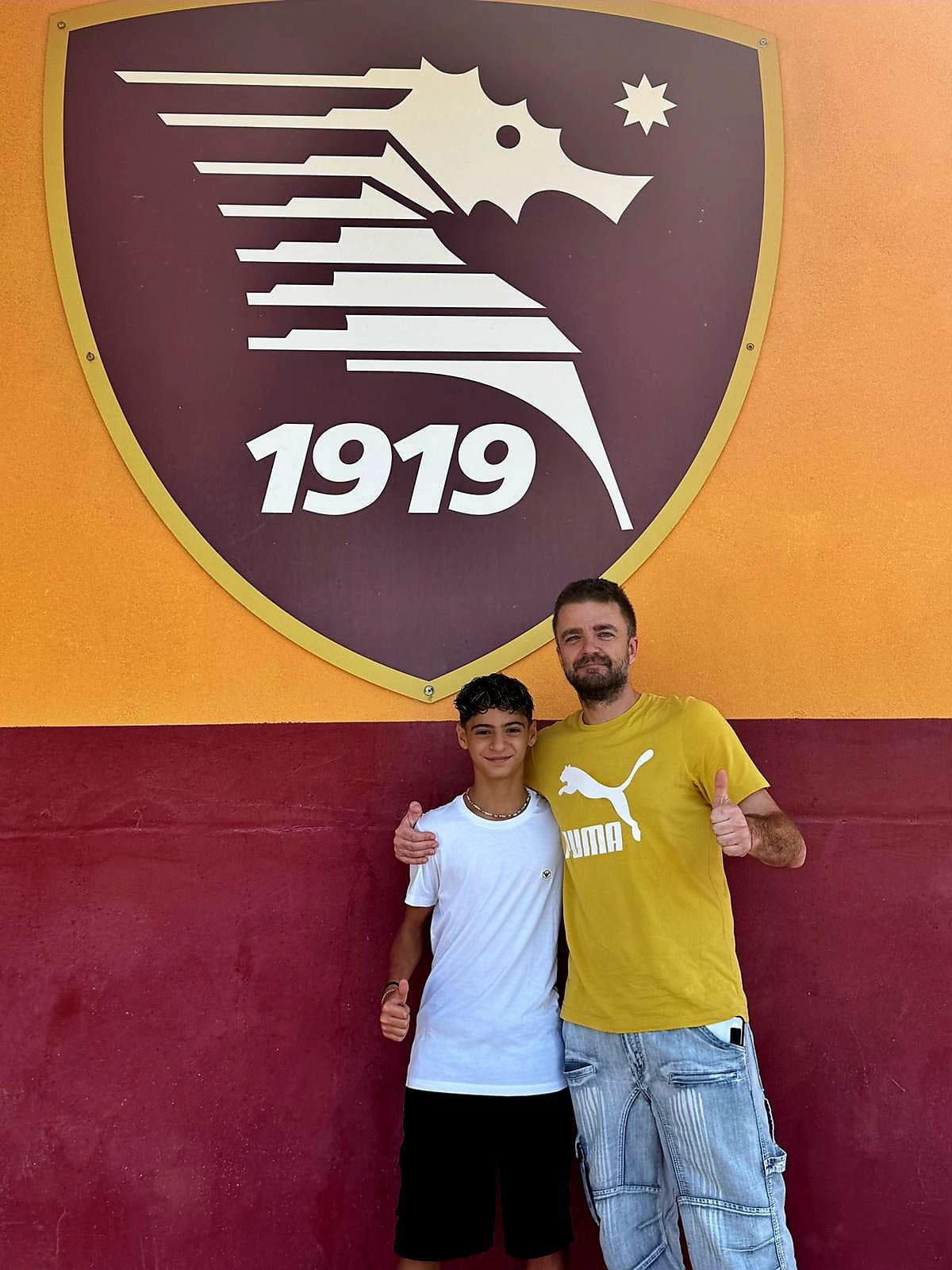 Luca Sasso con mister Angelo Lanzara